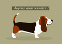 Joyeux anniversaire avec un basset hound